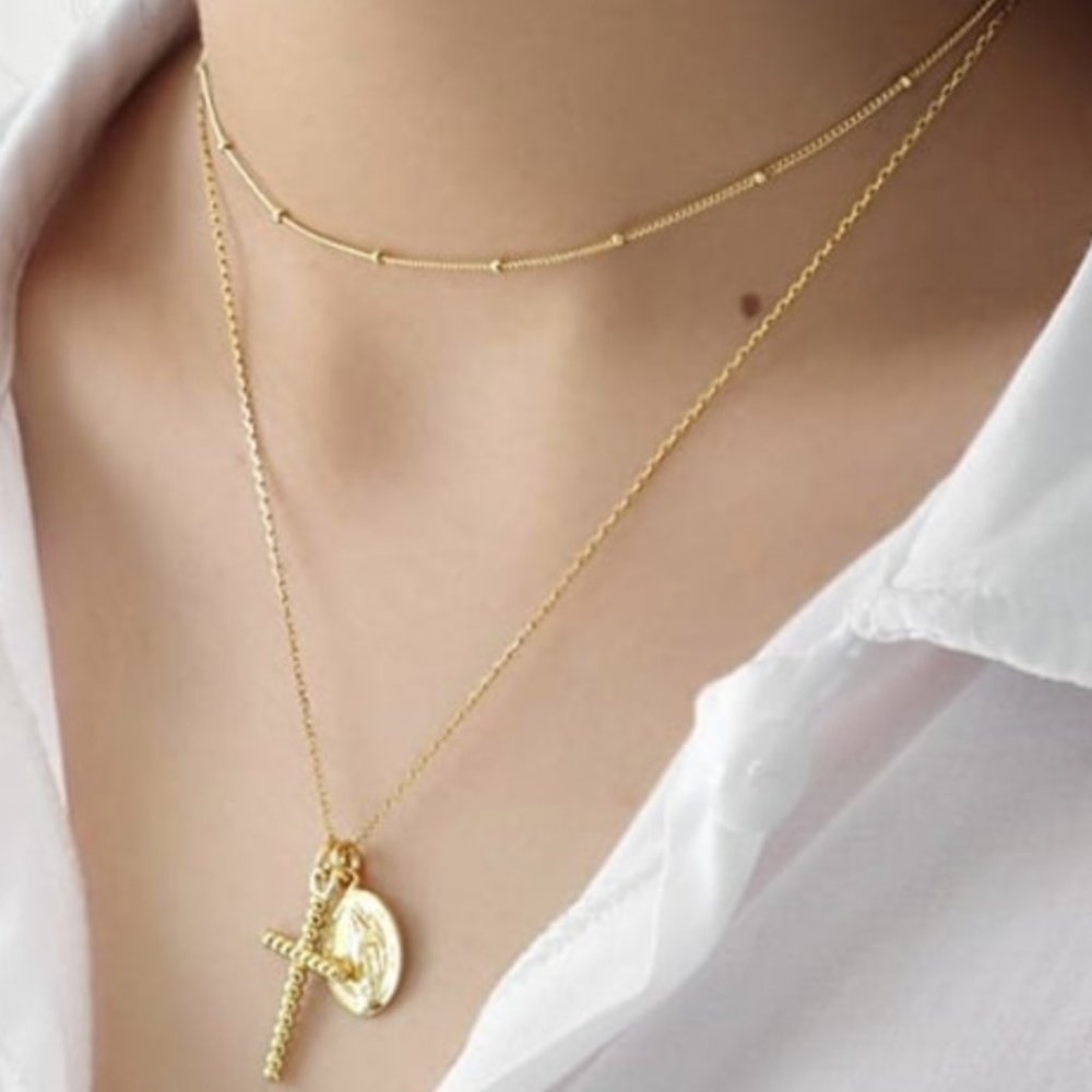 14K Gold Plated Cross Necklace